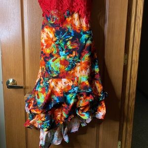 High low floral skirt